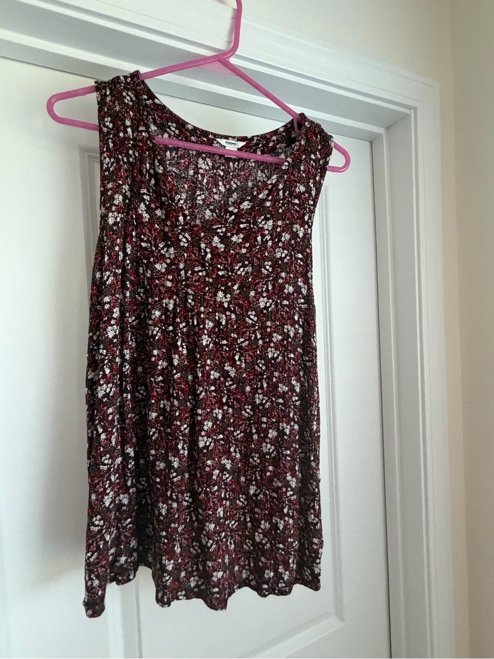 Sonoma Burgundy Floral Camisole Tank